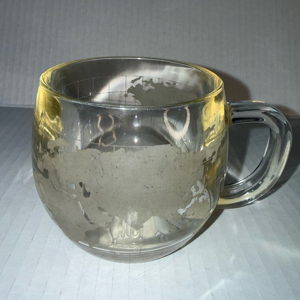 Vintage Nestle Company world map glass mug
